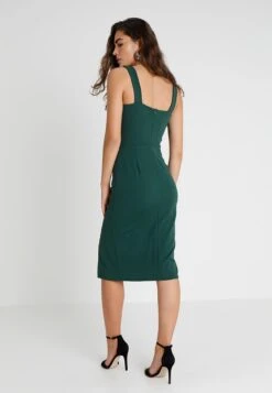 Wal G V Neck Midi Dress - Robe Fourreau - Green -Wal Mode Promos Soldes Boutique 01f9c0b4189a4ea8bb965d8006af11fd