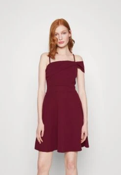Wal G Roshna Sleeve Skater Dress - Robe De Soirée - Berry Wine