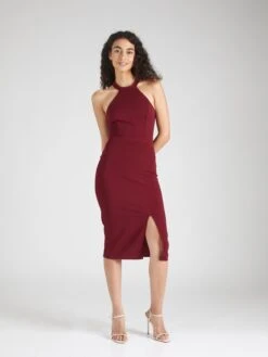 Wal G Robes Midi Robe MARGRET Femme Lie De Vin -Wal Mode Promos Soldes Boutique 05565a545eb16fdaed41fb91f0a1095d