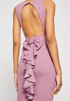 Wal G Petra Ruffle Midi - Robe En Jersey - Mauve Pink -Wal Mode Promos Soldes Boutique 07b1e22243ad4478aed0cacb4b8c11dc