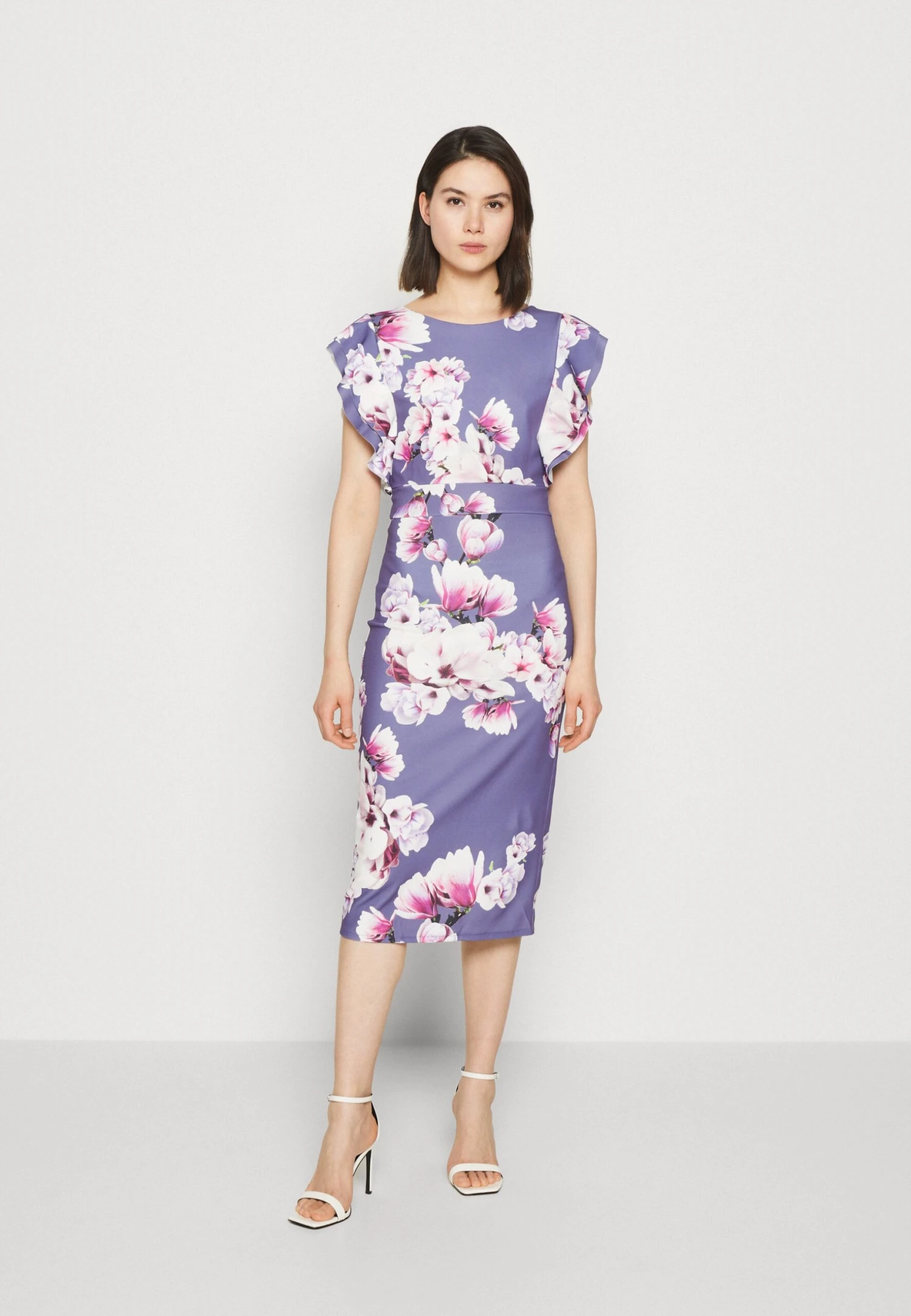 Wal G Diana Ruffle Sleeve Midi Dress - Robe En Jersey - Purple 1 Wal G Diana Ruffle Sleeve Midi Dress - Robe En Jersey - Purple