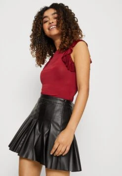 Wal G Ben Ruffle Bodysuit - T-Shirt Imprimé - Burgundy -Wal Mode Promos Soldes Boutique 12873ed798604e598e8cb75e38e94f0d