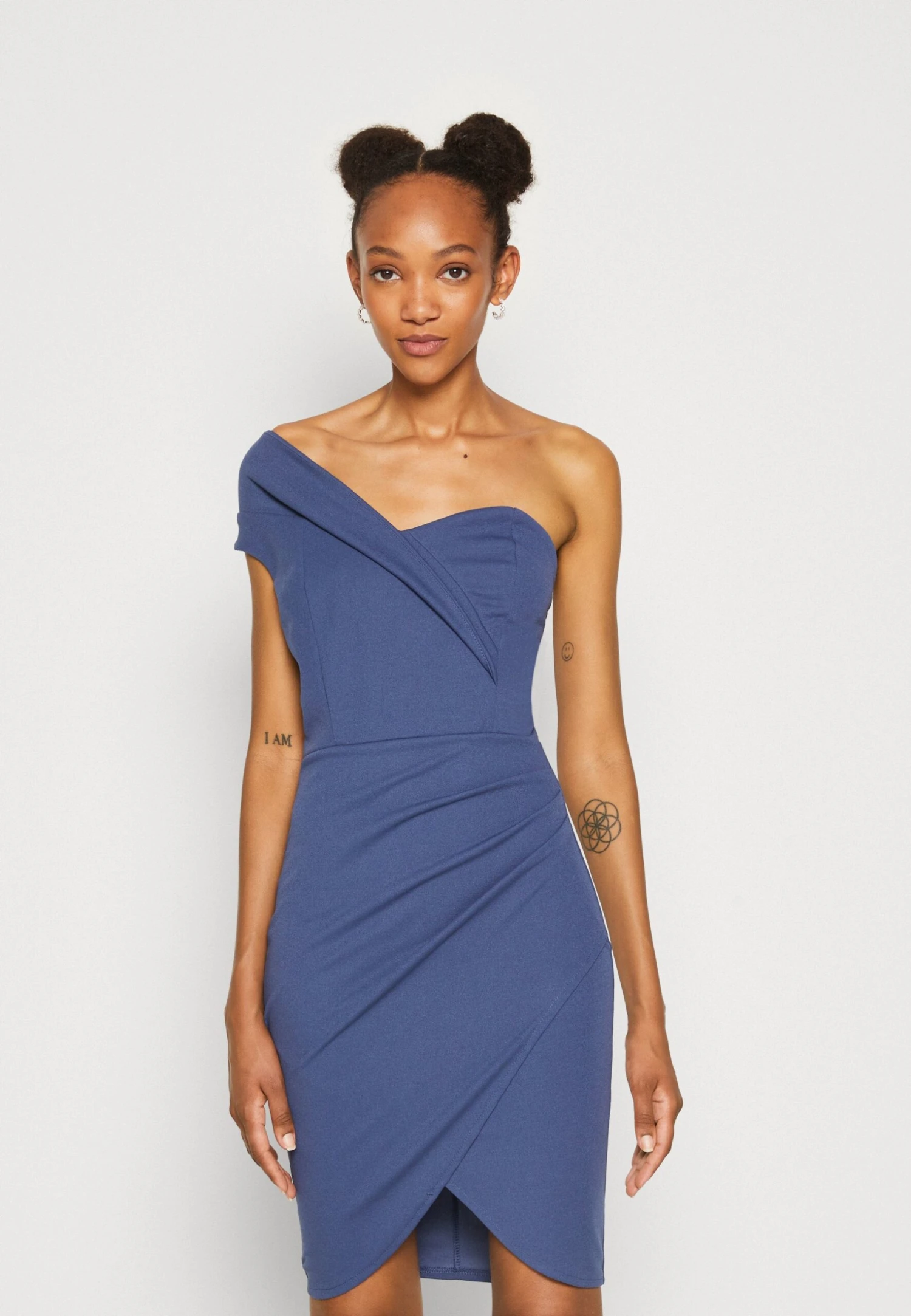 Wal G Milly One Shoulder Dress - Robe En Jersey - Denim Blue 1 Wal G Milly One Shoulder Dress - Robe En Jersey - Denim Blue