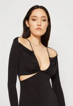 Wal G Monet Cut Out Midi - Robe En Jersey - Black -Wal Mode Promos Soldes Boutique 1b38a9acd00441f3bdc223eb9fec962d