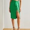 Wal G Rouched Skirt - Jupe Crayon - Leaf Green