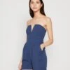 Wal G Christa V Neck Playsuit - Combinaison - Denim Blue