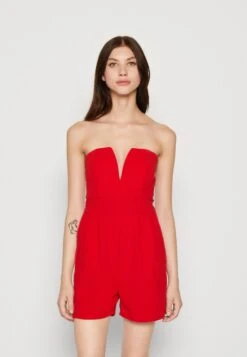Wal G Christa V Neck Playsuit - Combinaison - Red
