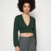 Wal G Crissy Backless - T-Shirt À Manches Longues - Forest Green
