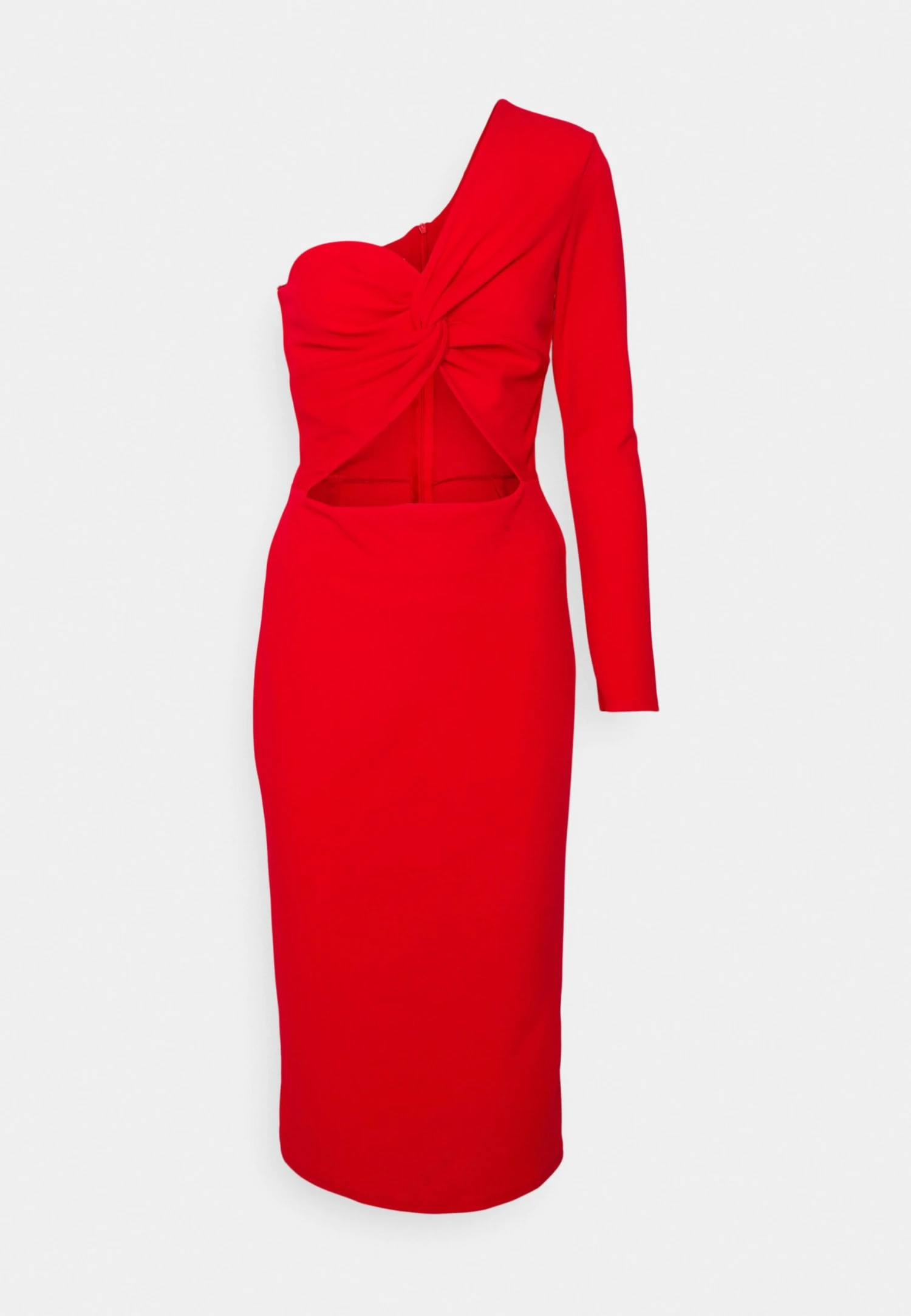 Cut Out Midi Dress - Robe De Jour - Red 4 Cut Out Midi Dress - Robe De Jour - Red – Image 4