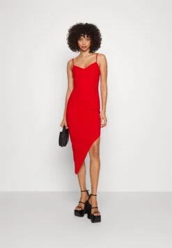 Wal G Laila Midi Dress - Robe De Soirée - Red -Wal Mode Promos Soldes Boutique 23a34be72d3d45cca95bed1087a8facf