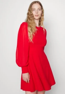 Wal G Kat Sleeve Dress - Robe De Jour - Red -Wal Mode Promos Soldes Boutique 23b21a03a5274aaeb31ea80f877962f9