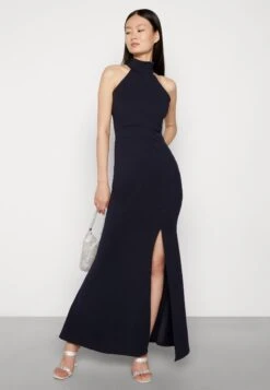 Wal G Halter Neck Maxi Dress - Robe De Cocktail - Navy Blue -Wal Mode Promos Soldes Boutique 319f1be23ce948e3a150bd14c20313ae