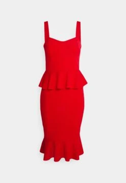 Wal G Jace Peplum Dress - Robe Fourreau - Red -Wal Mode Promos Soldes Boutique 342082dee5a0400d884cb399915d9dd6