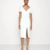 Lembera Sleeve Midi Dress - Robe Fourreau - White
