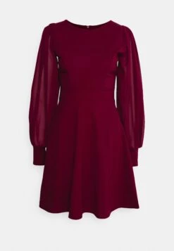 Wal G Kat Sleeve Dress - Robe De Jour - Berry Wine -Wal Mode Promos Soldes Boutique 405a7899b8114acd8f4ef5ce92079850