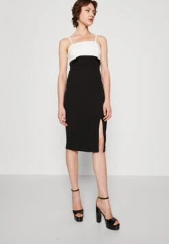 Wal G Janya Contrast Midi - Robe En Jersey - Black/White -Wal Mode Promos Soldes Boutique 42cc8ad681c74b868084bdafd28949ae