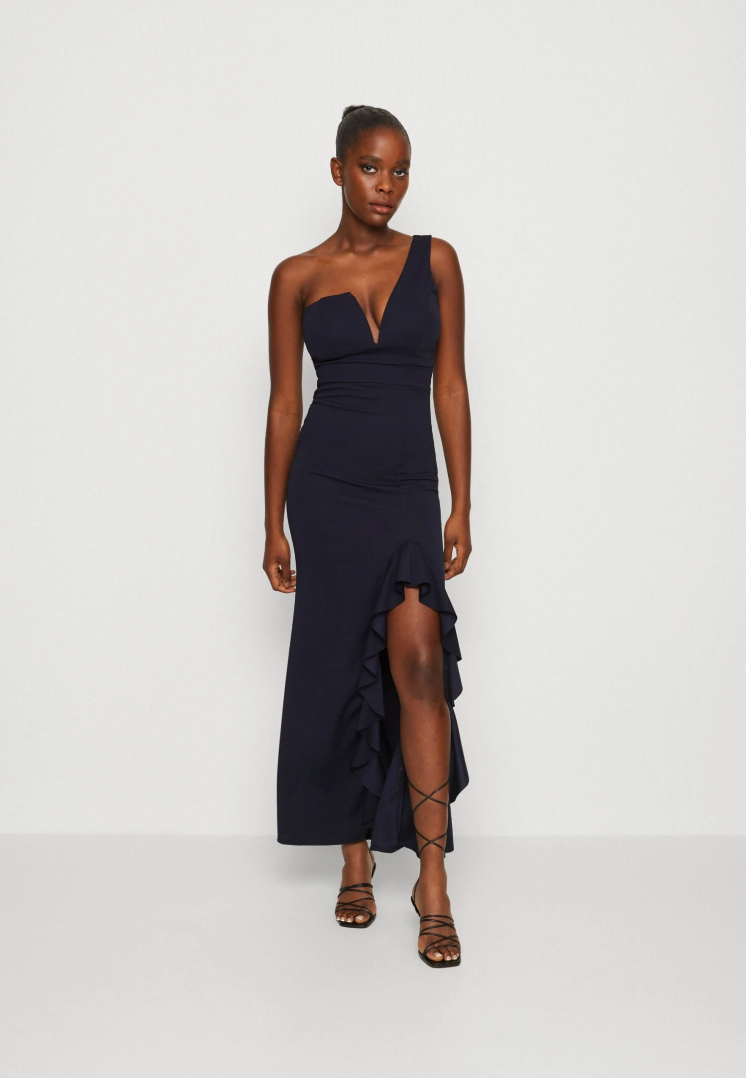 Wal G Soya One Shoulder Maxi Dress - Robe En Jersey - Navy Blue 1 Wal G Soya One Shoulder Maxi Dress - Robe En Jersey - Navy Blue