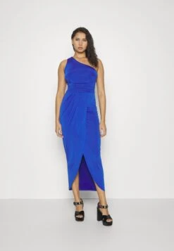 Wal G Party Bina One Shoulder Midi - Robe En Jersey - Electric Blue -Wal Mode Promos Soldes Boutique 4e9df30f2f9e43d79e7aa98f18240c66