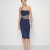 Wal G Queen Cut Out Midi Dress - Robe De Soirée - Navy Blue