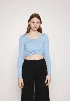 Wal G Karina Tie Top - T-Shirt À Manches Longues - Dusty Blue