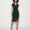 Wal G Wrap Midi Dress - Robe Pull - Forest Green