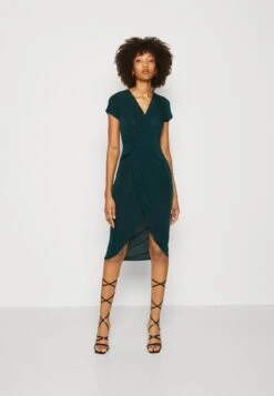 Wal G Wrap Midi Dress - Robe Pull - Forest Green
