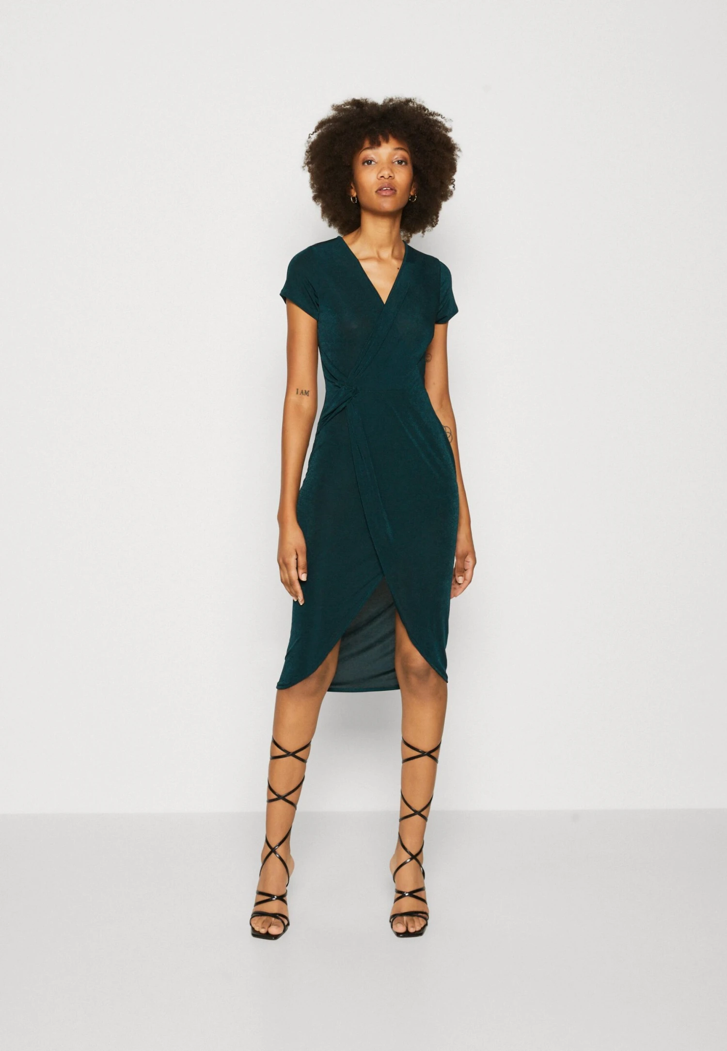 Wal G Wrap Midi Dress - Robe Pull - Forest Green 1 Wal G Wrap Midi Dress - Robe Pull - Forest Green