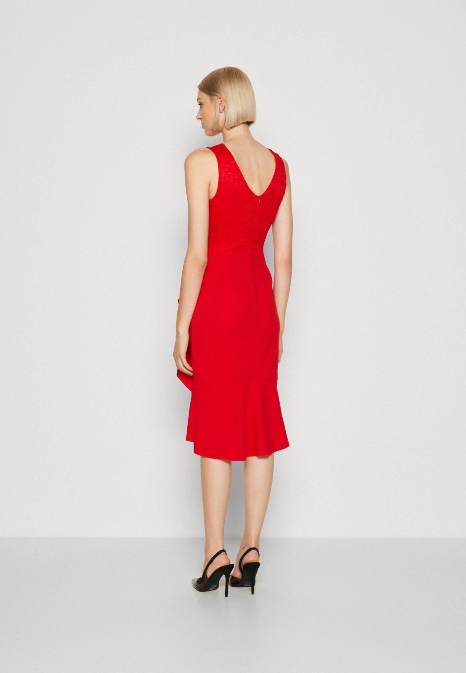 Wal G Sally Wrap Midi Dress - Robe En Jersey - Red 3 Wal G Sally Wrap Midi Dress - Robe En Jersey - Red – Image 3