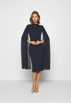 Wal G Cape Sleeve Dress - Robe De Soirée - Navy Blue