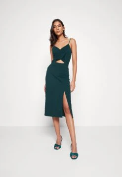 Wal G Tina Cut Out Midi Dress - Robe De Soirée - Forest Green