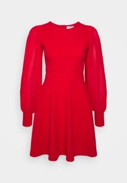 Wal G Kat Sleeve Dress - Robe De Jour - Red -Wal Mode Promos Soldes Boutique 64837294389e4fa787710b5bb0d4654c