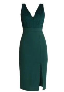 Wal G V Neck Midi Dress - Robe Fourreau - Green -Wal Mode Promos Soldes Boutique 6c9608ec456d43ca8725d67f3820f820