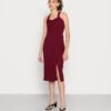Wal G Jimmy Cross Over Midi Dress - Robe De Soirée - Wine