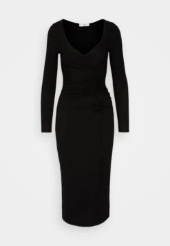 Wal G Del Gathered Midi - Robe En Jersey - Black -Wal Mode Promos Soldes Boutique 6d66f439084f4c468d5799979dd9645b
