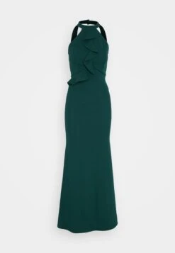 Wal G Tilly Ruffle Halter Neck Maxi Dress - Robe En Jersey - Forest Green -Wal Mode Promos Soldes Boutique 6e6fc15a50694b0c8aefb6ee59b71217