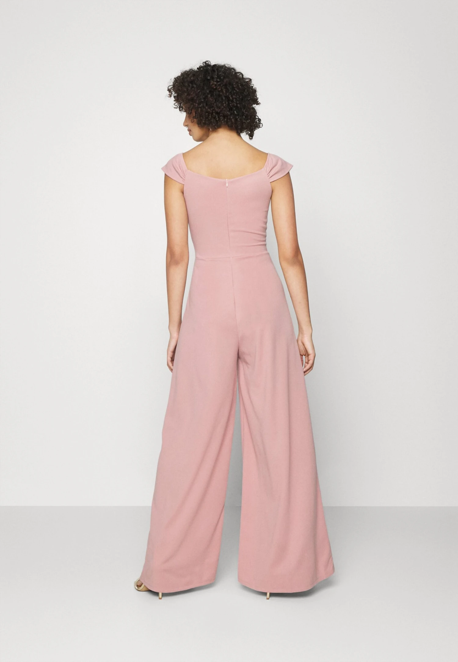 Teo V Neck Wide Leg Bow - Combinaison - Blush Pink 3 Teo V Neck Wide Leg Bow - Combinaison - Blush Pink – Image 3