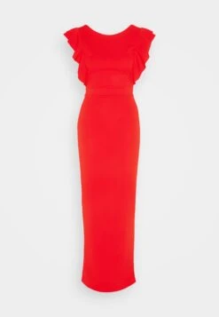 Wal G Jai Ruffle Maxi - Robe De Cocktail - Red -Wal Mode Promos Soldes Boutique 74ffe9b6c6b5425a91bb30e94e5837d7