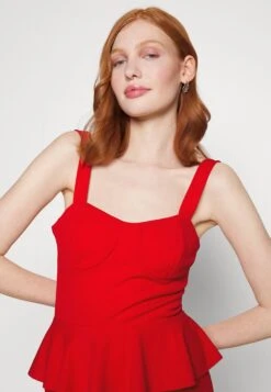 Wal G Jace Peplum Dress - Robe Fourreau - Red -Wal Mode Promos Soldes Boutique 75dba961a771417eb51981d9916852bf
