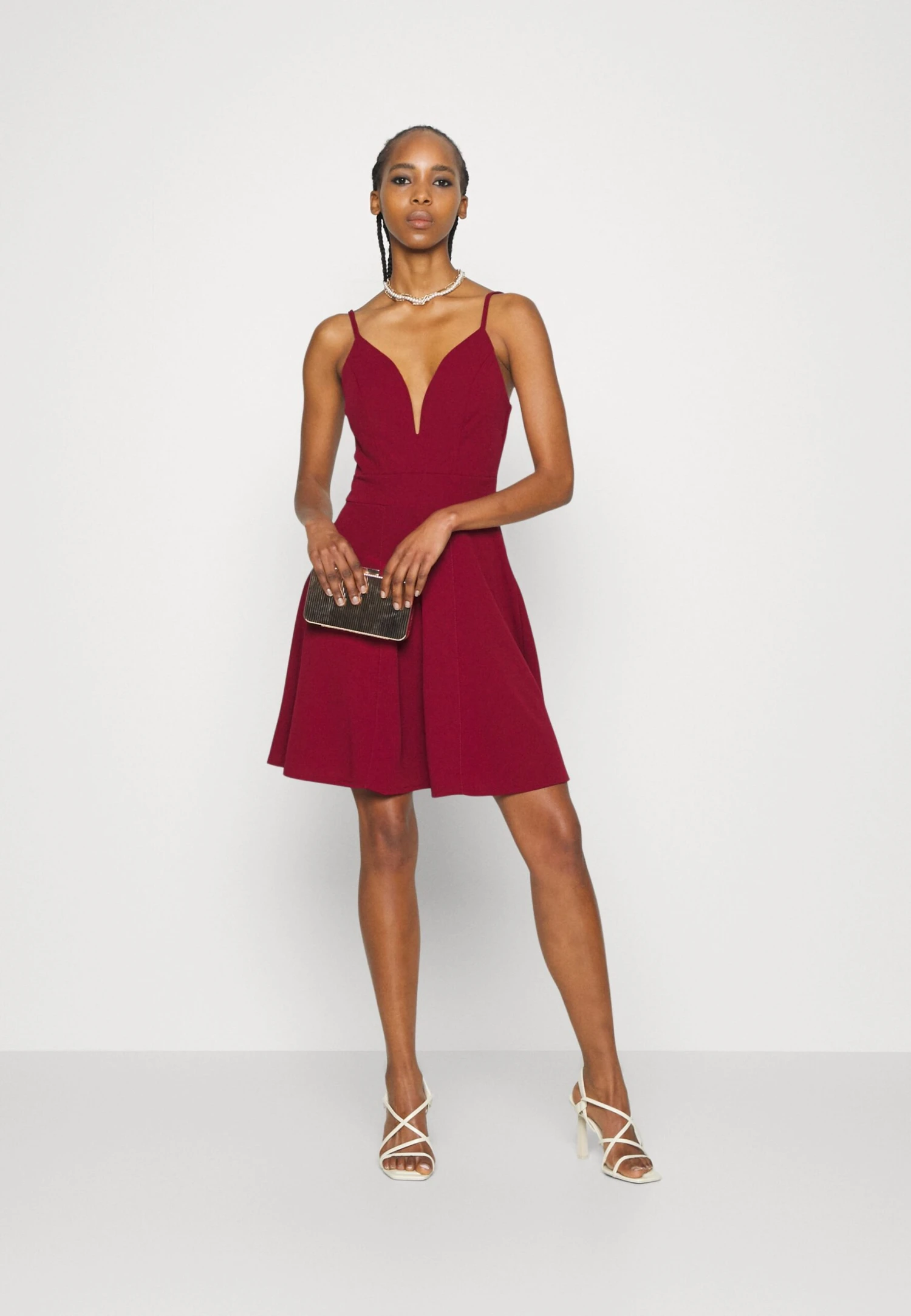 Wal G Vincent Skater Dress - Robe En Jersey - Wine 2 Wal G Vincent Skater Dress - Robe En Jersey - Wine – Image 2