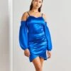 Wal G Dash Sleeve Mini - Robe De Soirée - Electric Blue