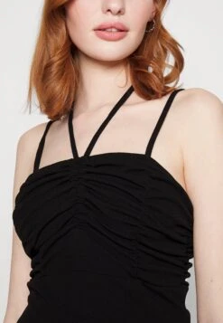 Wal G Cyndee Front Tie Midi Dress - Robe Fourreau - Black -Wal Mode Promos Soldes Boutique 7cd1190175ad4d8da1106dd3d9526459