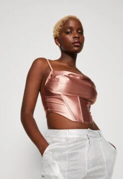 Wal G Christian Corset Crop - Débardeur - Dusty Pink -Wal Mode Promos Soldes Boutique 7e476e5087354e17bc0af25acc36b0b1