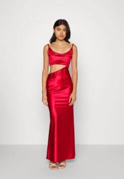 Wal G Sharara Cut Out Dress - Robe De Soirée - Red