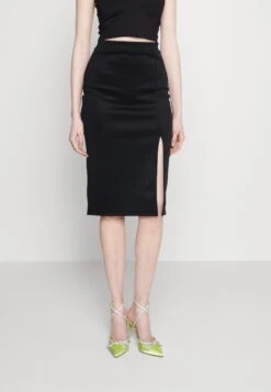 Wal G Valentines Heart Midi Skirt - Jupe Crayon - Black