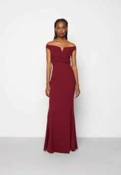 Wal G Kai Off The Shoulder Maxi Dress - Robe De Cocktail - Berry Wine