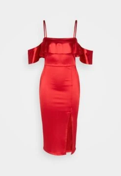 Wal G Gina Ruffle Midi - Robe De Soirée - Red -Wal Mode Promos Soldes Boutique 8ae0a0e4355d4039a0353dd7f244ca66