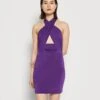Wal G Party Lady Halter Neck Mini - Robe En Jersey - Purple