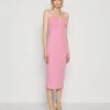 Wal G Dina V Neck Midi - Robe Fourreau - Rose Pink