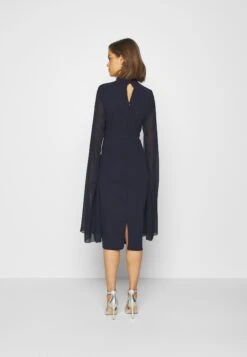 Wal G Cape Sleeve Dress - Robe De Soirée - Navy Blue -Wal Mode Promos Soldes Boutique 9583139ed6d04f50800757bd304164be