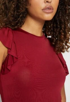 Wal G Ben Ruffle Bodysuit - T-Shirt Imprimé - Burgundy -Wal Mode Promos Soldes Boutique 9fc2404e557440c7b40bd01efa5199e1